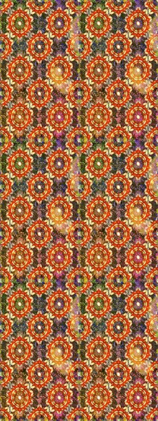 Senin tasarımın için, duvar kağıdı. Altın rengi, kusursuz çizim. Raster geometrik arka plan. Kahverengi ve turuncu renklerde altın çiçekli elementler.