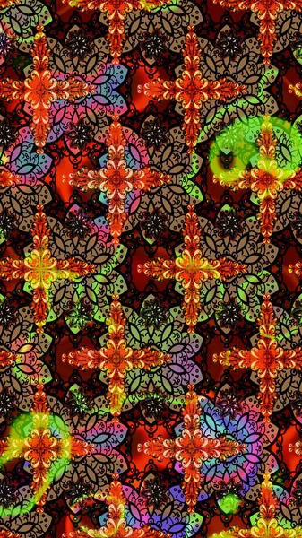 Eskiz arkaplan modeli. Yapraklı çiçekler ve papatya çiçekli siyah ve kahverengi renkler. Raster - stok.