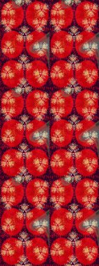 Raster illüstrasyonu. Tropik çiçek desenleri. Kırmızı renkte çiçekler.