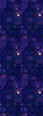 Mavi ve siyah renklerde. Mavi ve siyah renkte mavi ve siyah papatya deseni. Raster illüstrasyonu.