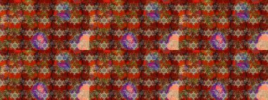 Tekrar eden çiçek arkaplanı, zarif kahverengi ve kırmızı çiçek duvar kağıdı. Kahverengi ve kırmızı renkler üzerine çiçek desenli çizimler, el yapımı papatyalar, papatyalar..