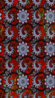 Renkli Yaz Temalı eskiz kalıbı. Modaya uygun kumaş deseni. Sevimli çiçek raster deseni. Düz Çiçek Elementleri Tasarımı.