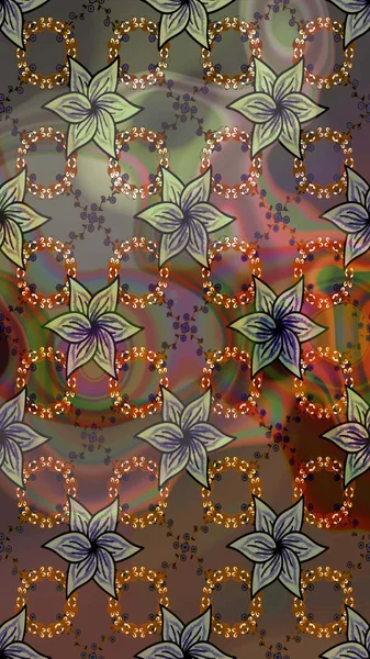 Raster Hip kumaş deseni. Eskiz Vintage Çiçek Deseni.