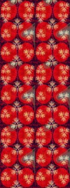 Raster illüstrasyonu. Tropik çiçek desenleri. Kırmızı renkte çiçekler.