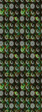 Raster. Raster illüstrasyonu. Tomurcukları çiçek olan sevimli bir çiçek deseni. Eskiz geçmişi. Eski usul. Kumaş, tekstil ve duvar kağıdı baskısı için..