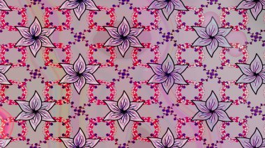 Raster illüstrasyonu. 3D çiçekler, eskiz. Tarafsız ve gri renklerde.