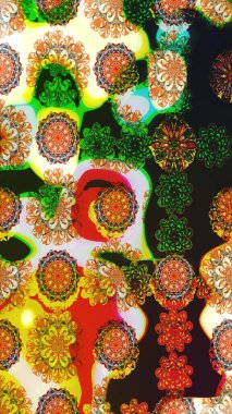 Ethnic Mandala ornament. Can be used for textile, greeting card, coloring book, phone case print. Indian floral paisley medallion pattern. Raster Henna tattoo style.