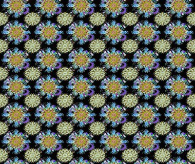 Tropik, dikişsiz çiçek deseni. Siyah ve nötr renklerde çiçekler. Raster illüstrasyonu.