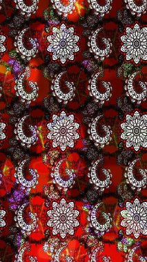 Raster stili kumaş deseni. Çiçekler suluboya çizim deseni.