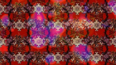 El yapımı çiçek ve bitki koleksiyonu. Raster illüstrasyonu. Şirin karalamalı çiçek desenli çizim. Eskiz tarzı kahverengi ve kırmızı renkler. Raster illüstrasyonu.