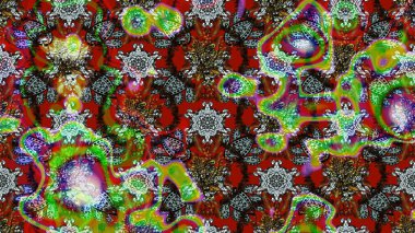 Raster illüstrasyonu. Anti-stres için soyut örnek sayfası. Kahverengi ve yeşil renklerde.