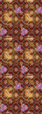 Raster illüstrasyonundaki çiçek desenli çizim. Renkli Bahar Teması eskiz kalıbı. Düz Çiçek Elementleri Tasarımı. Süslü kumaş deseni.