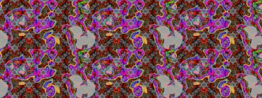 Küçük gri ve kahverengi renkte oldukça eski bir besin torbası deseni, çiçekler. Millefleur 'lar. Tekstil, kumaş, kapaklar, duvar kağıtları, baskı, paket, koleksiyon defteri, örgü, dekupaj için çiçek arkaplanı..