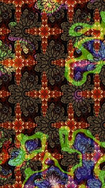 Raster deseni. Çiçekli çiçek deseni, suluboya. Süslü kumaş deseni.