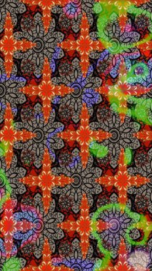 Raster illüstrasyonundaki çiçek desenli çizim. Düz Çiçek Elementleri Tasarımı. Bej ve kahverengi renkli çiçekler. Renkli Yaz Teması çizim şablonu.