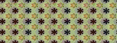 Raster illüstrasyonu. Asya tekstil tarzında. Tarafsız ve gri renklerde çiçekler. Çiçek desenli çizim. Raster illüstrasyonu.