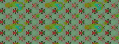 Raster - stok. Yeşil ve gri çiçekli eskiz deseni, suluboya çiçek deseni, sevimli çiçek, duvar kağıdı, kart veya kumaş için fayanslı.