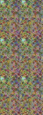 Soyut etnik raster kusursuz desen. Kabile sanatı boho baskısı, klasik çiçek arkaplanı. Arkaplan dokusu, duvar kağıdı, yeşil ve nötr renklerde çiçek teması.