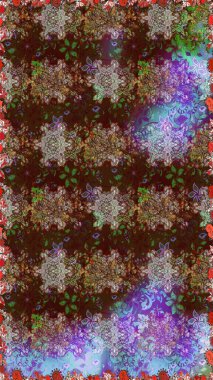 Kahverengi ve nötr renklerde çiçekler. Hediye ambalaj kağıdı, tebrik kartları, posterler ve pankart tasarımı. Raster düz çiçekleri pürüzsüz desen.