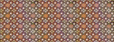 Elle çizilmiş. Doodle çiçekler ve dalları, otlar ve çiçekler. Güzel kumaş deseni. Raster illüstrasyon.