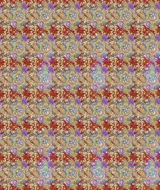 Çiçekli karalama şeklinde Raster çiçek deseni. Raster illüstrasyonu. Nazikçe, yaz çiçekleri bej renklerinde.