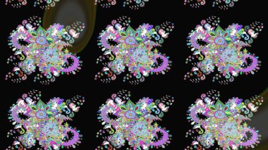 Motley illüstrasyonu. Çiçekli yaz çiçekleri. Moda baskıları için zarif bir şablon. Küçük çiçekte güzel bir desen. Robot resim. Küçük renkli çiçekler..