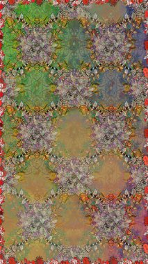 Kahverengi ve bej renkli çiçekler. Çiçekli kusursuz retro desen. Renkli Yaz Temalı Kusursuz Arkaplan. Düz Çiçek Elementleri Tasarımı.