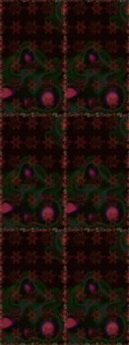 Düz Çiçek Elementleri Tasarımı. Raster illüstrasyonunda kusursuz çiçek deseni. Siyah ve gri renkli çiçekler. Renkli Bahar Teması Kusursuz Arkaplan.