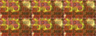 Raster illüstrasyonu. Kusursuz dekoratif arka plan, çiçek mandala. Çiçek. Kahverengi ve turuncu renklerde.