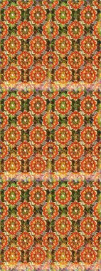 Raster altın desen. Kusursuz kıvırcık saçlar. Doğulu stili altın deseni altın elementlerle kahverengi ve turuncu renklerde arabesliyor..