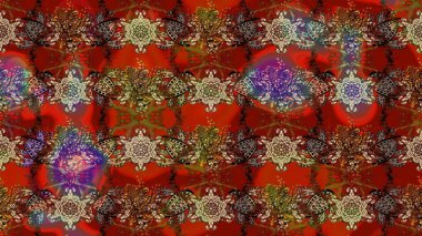 Kahverengi ve kırmızı renklerde. Anti-stres için soyut örnek sayfası. Raster illüstrasyonu.