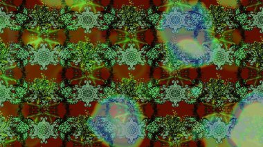 Çiçek desenli eskiz, yaz çiçekleri. Yeşil ve kahverengi renkli çiçekler. Düz Çiçek Elementleri Tasarımı. Renkli Bahar Teması çizim şablonu.