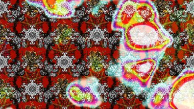 El yapımı çiçek ve bitki koleksiyonu. Şirin karalamalı çiçek desenli çizim. Raster illüstrasyonu. Çizim stili gri ve kırmızı renklerde. Raster illüstrasyonu.