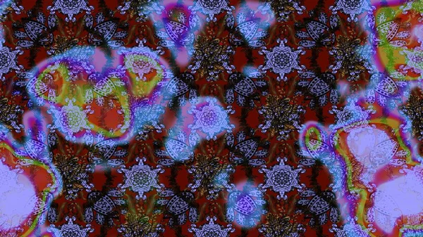 Çizim kalıbı. Raster illüstrasyonu. Ultraviyole kumaş deseni. Organik motif arkaplanı.