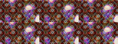 Çiçek desenli çizim. Raster illüstrasyonu. Asya tekstil tarzında. Kahverengi ve gri renkli çiçekler. Renkli Bahar Teması eskiz kalıbı. Düz Çiçek Elementleri Tasarımı.