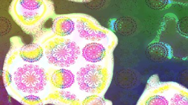 Organik elementler. Botanik çizim kalıbı. Raster deseni. Suluboya etkisi.