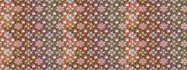 Çiçek buketleriyle klasik bir eskiz şekli. Kahverengi ve nötr renklerde. Raster illüstrasyonu.