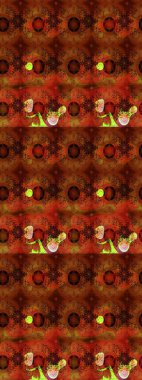 Kahverengi renkli çiçekler. Raster illüstrasyonu. Çizim çiçek deseni duvar kağıdı için kullanılabilir.