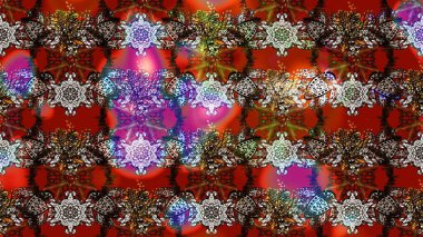 Raster illüstrasyonu. Anti-stres için soyut örnek sayfası. Kahverengi ve kırmızı renklerde.