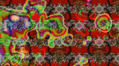 Çiçekli karalama şeklinde Raster çiçek deseni. Kibar, yaz çiçekleri kırmızı ve kahverengi renklerde. Raster illüstrasyonu.