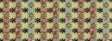 Tekrar eden çiçek arkaplanı, zarif nötr ve bej renkli çiçek duvar kağıdı. Tarafsız ve bej renkler üzerine çiçek desenli çizimler, el yapımı papatyalar, papatyalar..