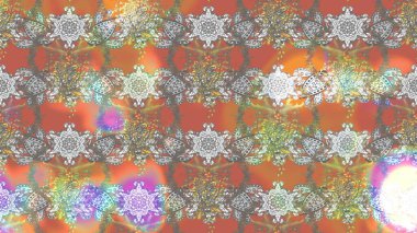 Raster Floral Illustration, Asyalı tekstil. Gri ve nötr renklerdeki etnik çiçeklerle zarif eskiz deseni.