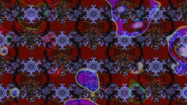 Raster illüstrasyonu. Kırmızı ve kahverengi renkte çiçekler. Çizim çiçek deseni duvar kağıdı için kullanılabilir.