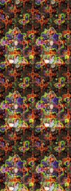 Vintage flowers. Summer blooming theme. Hand drawn abstract fancy elements. Watercolor painting imitation Raster illustration. Brown and black colors.