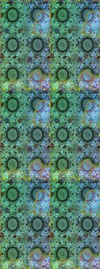 Geleneksel klasik altın desen. Yeşil ve mavi renklerdeki altın desenli altın elementler. Barok tarzında kusursuz bir doğulu süsü. Raster doğulu süsü.