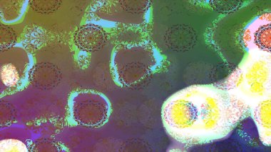 Yeşil ve kahverengi renkli çiçekler. Düz Çiçek Elementleri Tasarımı. Renkli Bahar Teması eskiz kalıbı. Sevimli çiçek raster deseni.