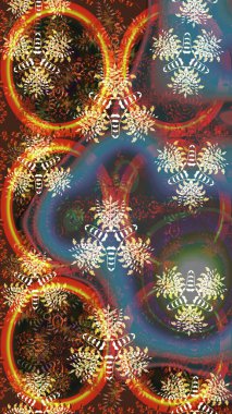 Gömlek baskısı için çiçek boyası. Kahverengi renkli çiçekler. Çiçek eskiz kalıbı geçmişi.