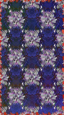 Kusursuz Vintage Çiçek Deseni. Raster Kalça dokusu deseni.