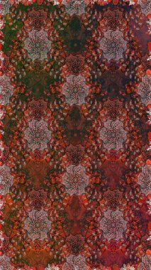 Küçük çiçekteki sevimli çiçek deseni. Kahverengi ve gri renkte çiçekler.