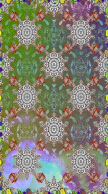 Suluboya kusursuz desen. Dekorasyon ve tasarım için güzel bir desen. Eski model. Çiçeğin suluboya çizimlerinin mükemmel deseni. Raster illüstrasyonu. Moda yazdırma.